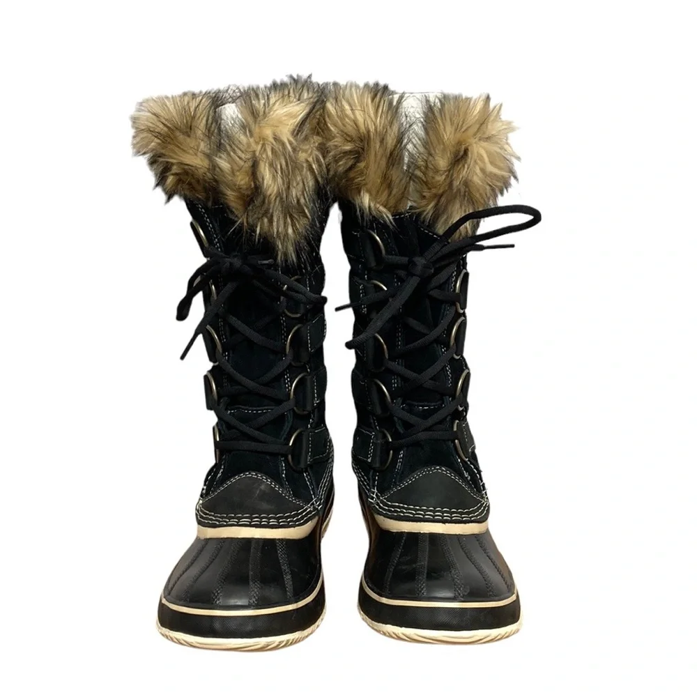 Sorel Joan of Arctic Faux Fur Suede Waterproof Warm Lace-Up Snow Boots 8